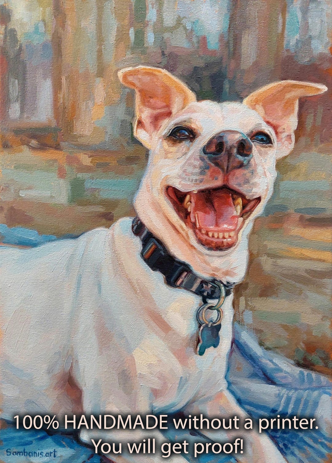 Custom Dog Portrait – Personalized Pet Canvas Painting, Perfect Gift ...