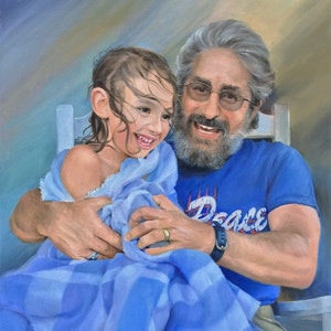 Custom canvas oil painting, custom oil on canvas portrait, oil painting portrait man, child oil portrait, gift for him, husband gift