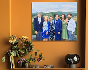 Custom oil painting on canvas from photo, Commission oil painting, Custom family painting, family gift, family portrait painting