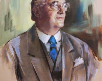 Custom oil portrait painting from old photo, Commission portrait on canvas, Art commission, photo to painting, gift for husband,gift for him