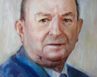 Commission oil portrait on canvas, Commission painting from photo, Custom oil painting portrait, husband gift, father's day gift, custom art