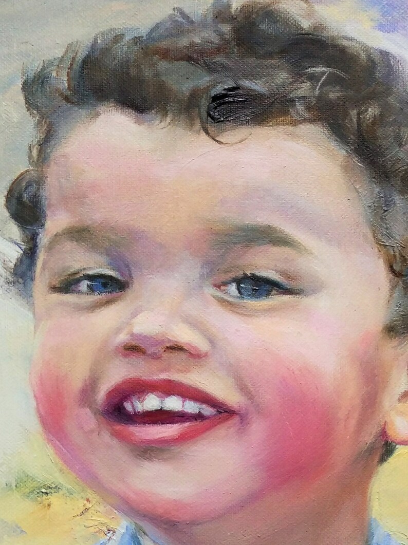 Turn Photo Into Painting Kids Custom Portrait Paintings Etsy