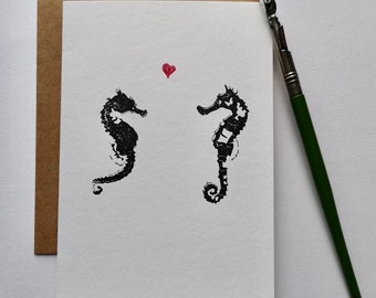 Seepferdchen Grußkarte