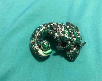 Green glitter dragon