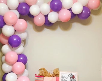 Lovey Pink and Purple Themed Balloon Banner DIY Kit