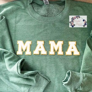 Mama Letter Patch/Chenille Letter/Varsity Letter- Tee/Long Sleeve Shirt & Crew Neck Sweatshirt