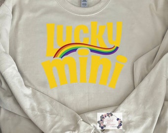 Lucky Mini with Rainbow Print Tee/Long Sleeve Shirt and Crew Neck Sweatshirt for Children