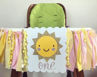 You Are My Sunshine first birthday highchair banner/ photography prop