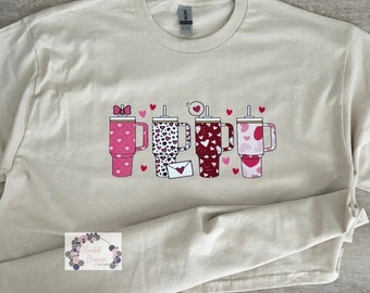 Valentine’s Day Heart Cups Tee/Long Sleeve Shirt and Crew Neck Sweatshirt