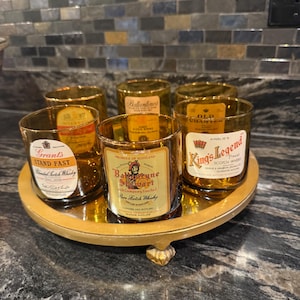 Vintage Scottish Whisky Amber Glasses