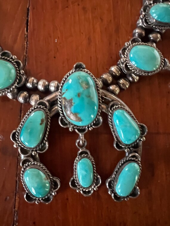 Vintage Navajo Squash Blossom Necklace - image 2