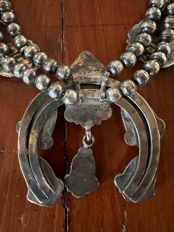 Vintage Navajo Squash Blossom Necklace - image 4