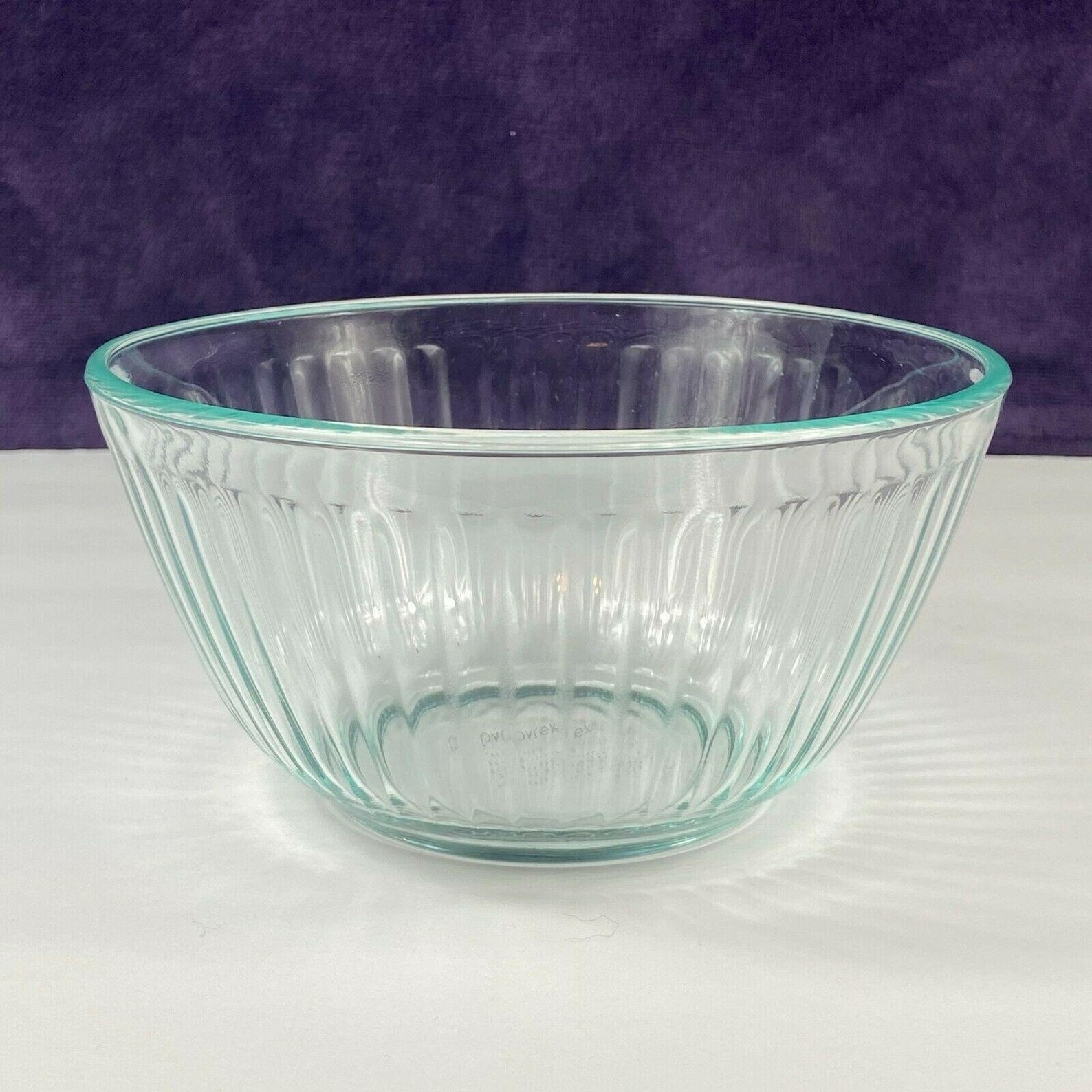 Pyrex Ribbed Blue Tint Glass Bowl 6 Cup 7402S 1.4 L Vintage Etsy
