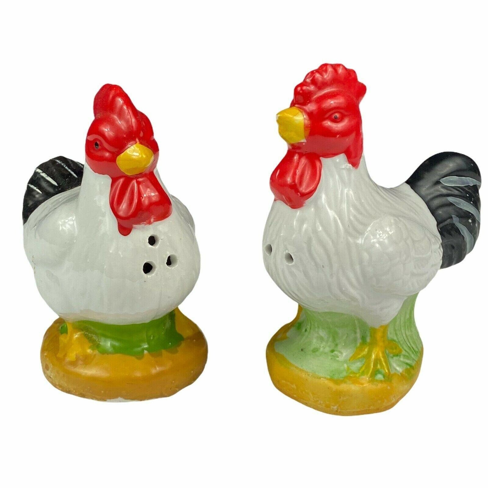 Salt & Pepper Shakers Vintage Rooster and Hen Set Etsy