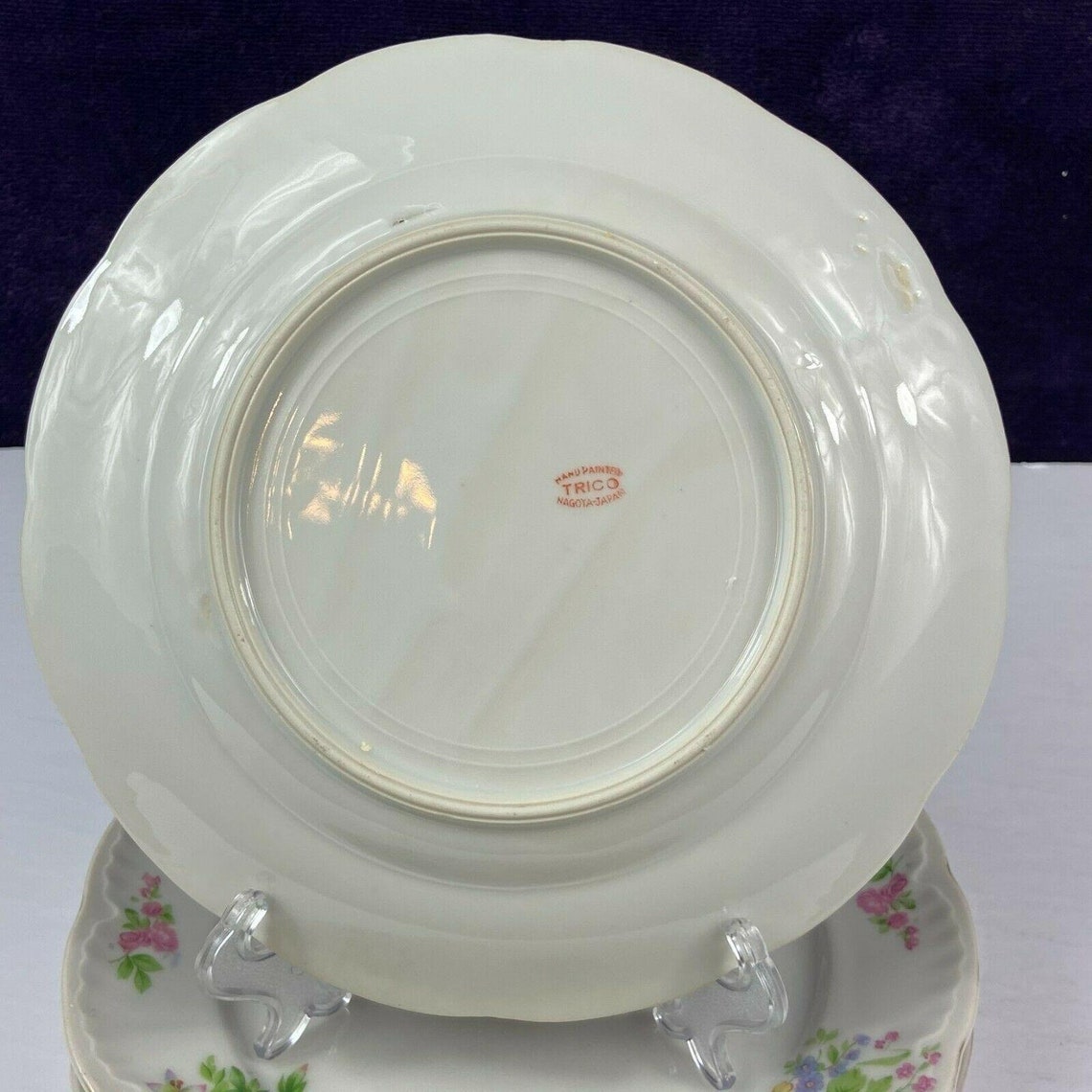 Trico Nagoya Japan Hand Painted 8 Dinner Plates Floral Etsy