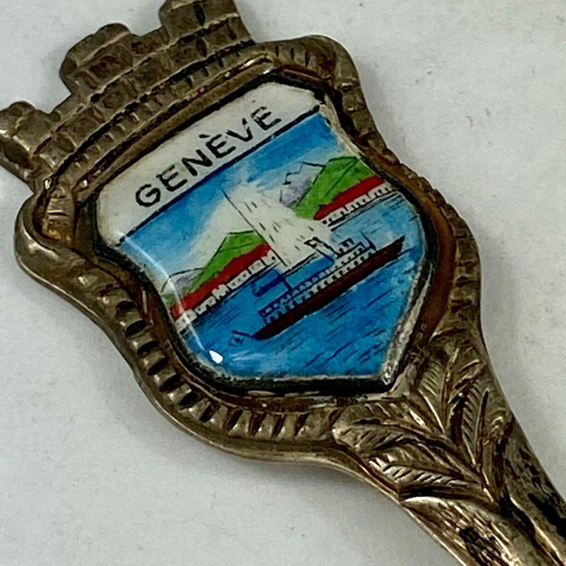 Geneve Switzerland 3.5 Souvenir Collector Spoon Vintage