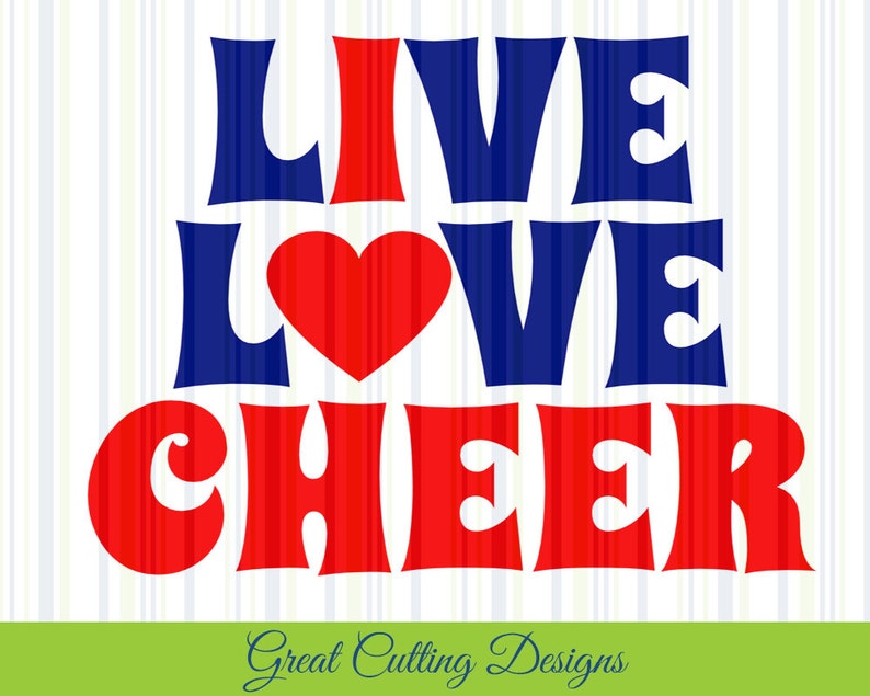 Cheerleader Svg Cut File Live Love Cheer Svg Dxf Cut File Etsy