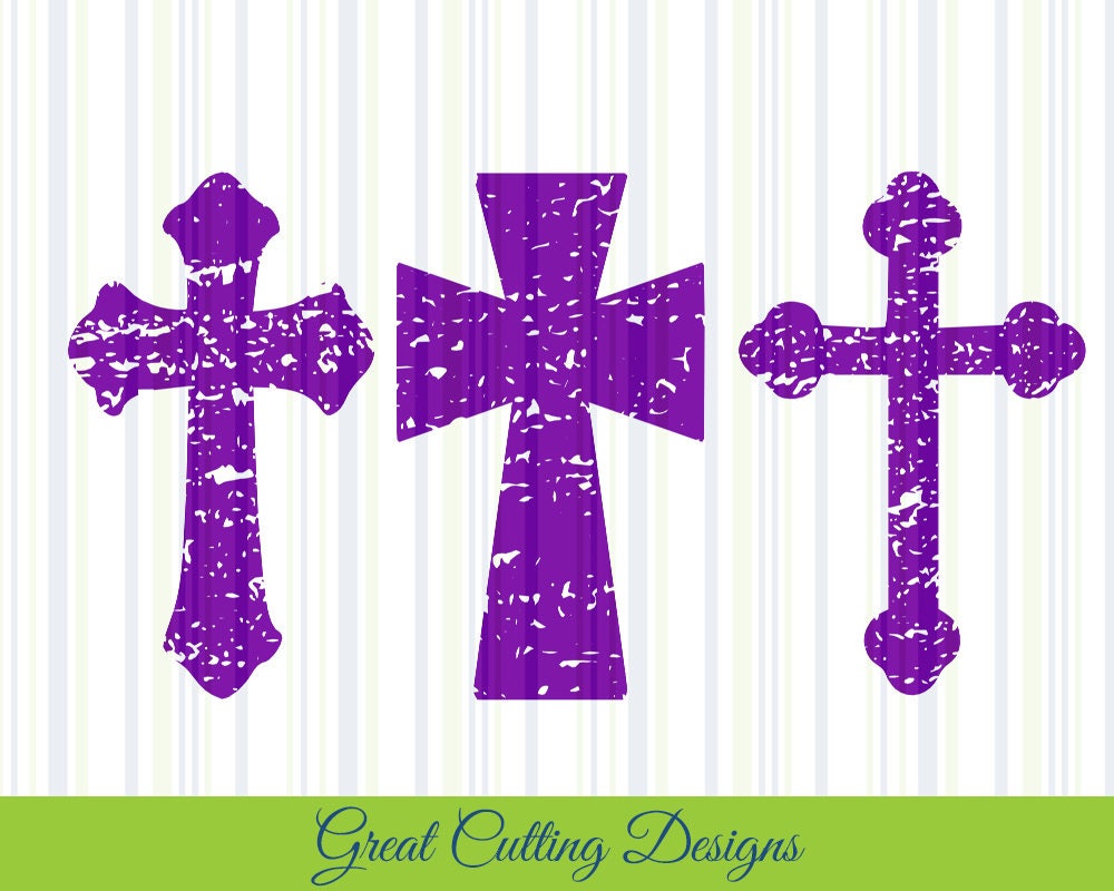 Download Set of 3 distressed Crosses SVG Cut File cross svg DXF cut ...