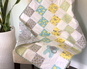Elephant Quilt, Baby Quilt, Nursery Quilt, Gift for Baby, Quilt, gift for baby