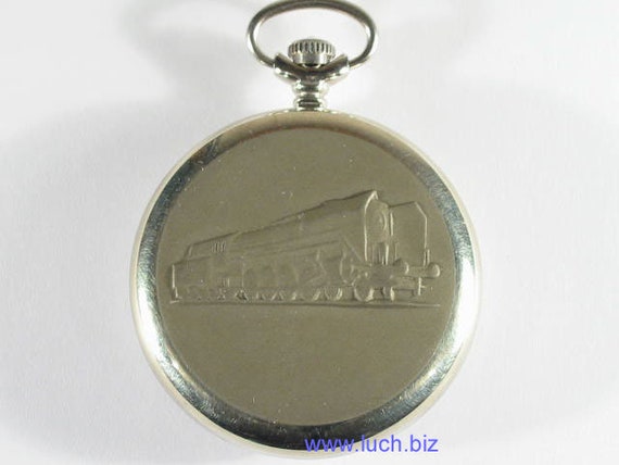 Locomotive, Russian pocket watch, Molnija - image 1