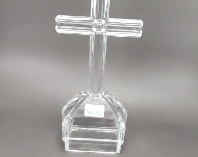 Featured listing image: Amaris Clear Crystal Table Cross Figurine, German 24% Lead Crystal, Baptism, Christening Gift, C. 1980s By Nachtmann Glass