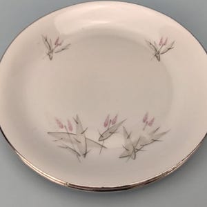 Vintage Winterling Bavarian China Bread Plates - Pink Floral Platinum Trim