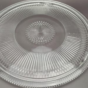 Vintage Jeannette Glass Starburst Cake Plate: Tri-Footed Anniversary Design