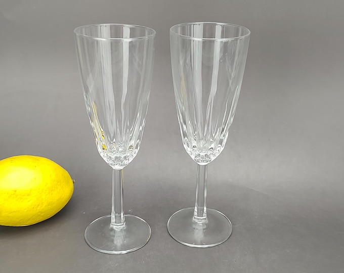 Featured listing image: Cristal D'Arques Diamant Champagne Flutes - Set of 2 - Starburst Pattern