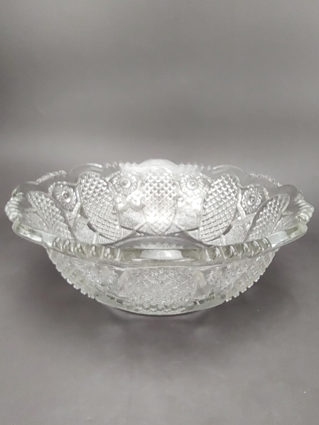 Vintage Klear Kut Crystal Bowl, Hobstar Pattern, Sawtooth Rim - Etsy