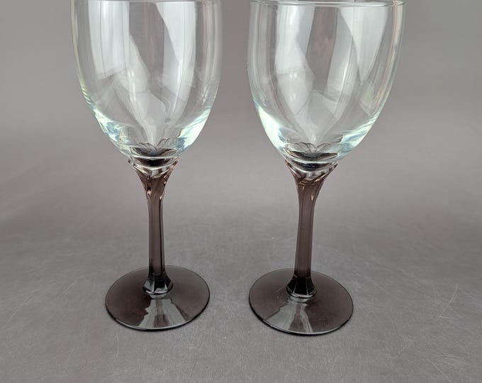Featured listing image: Vintage Libbey Domaine Amethyst Water Goblets, Set Of 2