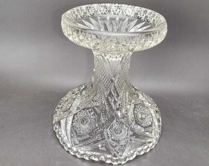 Featured listing image: Vintage Royalty Clear Imperial Glass Punch Bowl Stand: Star Diamond Design EAPG Base