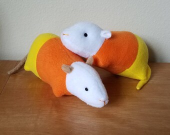 Handmade Candy Corn Rat Plushie Stuffed Animal Toy