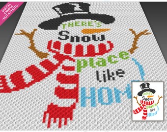 There’s Snow Place Crochet Pattern, C2C Graphgan PDF, Snowman Holiday Blanket Chart (No Counts Included)