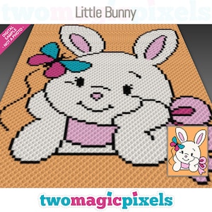 Petit motif lapin, crochet d'animaux des bois, couverture d'un coin à l'autre, téléchargement PDF Graphgan au crochet, décoration de chambre d'enfant, aucun élément inclus