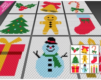 Winter Bundle Crochet Pattern, C2C Graphgan PDF, Cozy Holiday Blanket Chart (No Counts Included)