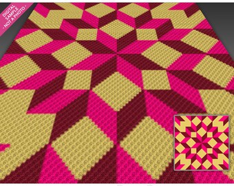 Geometric Design 4 Crochet Graph Pattern, C2C Graphgan PDF, Modern Geometric Blanket Chart (No Counts Included)