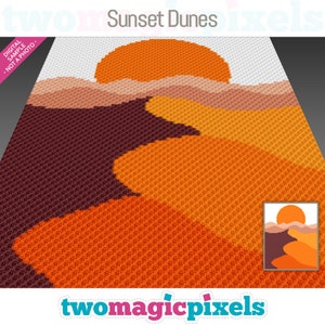 Sunset Dunes Crochet Pattern, C2C Graphgan PDF, Desert Sunset Blanket Chart (No Counts Included)