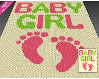 Baby Girl Crochet Pattern, C2C Graphgan PDF, Nursery Blanket Chart (No Counts Included)