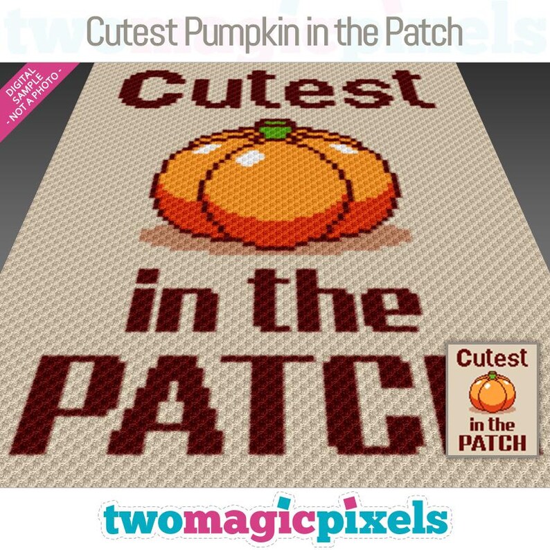 Pu&ograve; includere: Schema di punto croce con una simpatica zucca arancione con il testo "Cutest Pumpkin in the Patch".