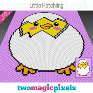 Little Hatchling Pattern, Corner to Corner Blanket, Baby Chick Crochet Graphgan PDF Download, Farm Theme, Nursery Decor, No Counts Included