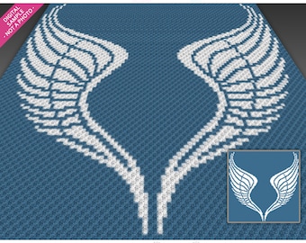 Tribal Wings graph for crochet (c2c, mini c2c, sc, hdc, dc, tss), cross stitch, knitting; instant PDF download, no counts or instructions