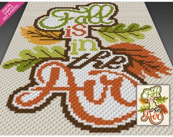 Fall Is in the Air Crochet Pattern, C2C Graphgan PDF, Autumn Leaves Blanket Chart (No Counts Included)