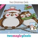 Two Christmas Owls graph for crochet (c2c, mini c2c, sc, hdc, dc, tss), cross stitch, knitting; instant PDF download, no counts/instructions 