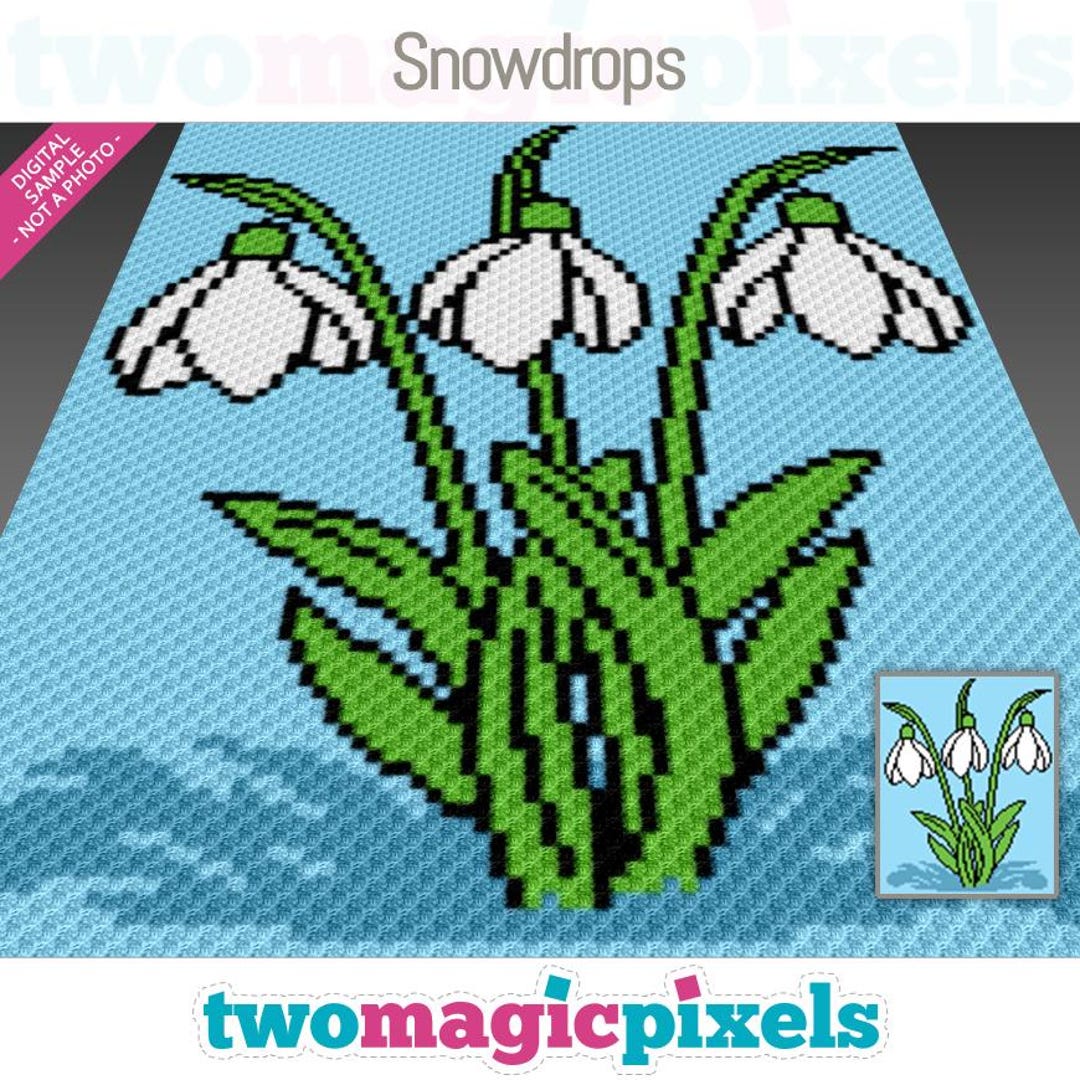 Snowdrops Graph for Crochet (c2c, Mini C2c, Sc, Hdc, Dc, Tss), Cross ...
