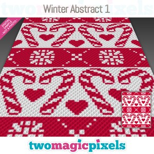 Winter Abstract Crochet Graph Pattern, C2C Graphgan PDF, Modern Seasonal Blanket Chart (No Counts Included)