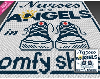 Nurses Are Angels Crochet Graph Pattern, Healthcare C2C Graphgan PDF (No Counts Included)