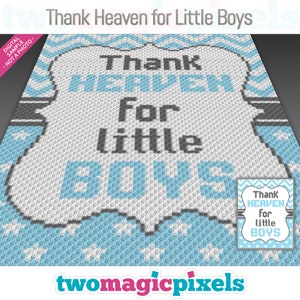 Gracias al cielo por los niños pequeños punto de cruz gráfico de crochet; (c2c, mini c2c, sc, hdc, dc, tss); tejido de punto; Descarga en PDF, sin recuentos/instrucciones