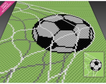 Goal! Crochet Pattern, C2C Graphgan PDF, Soccer Blanket Chart (No Counts Included) V1