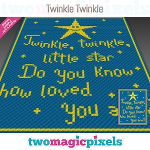 Twinkle, Twinkle Crochet Graph Pattern, C2C Graphgan PDF, Star-Themed Blanket Chart (No Counts Included)