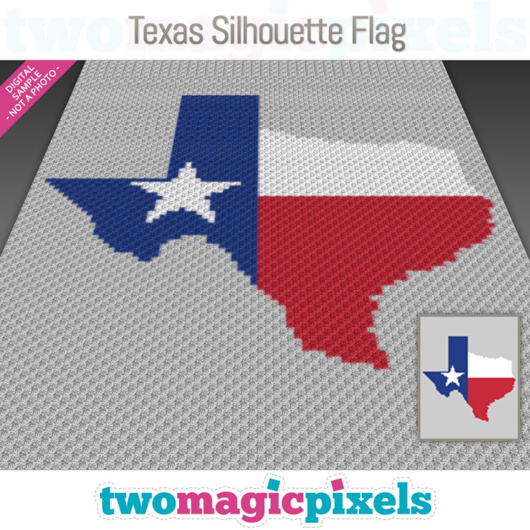 Texas Silhouette Flag Pattern, Corner to Corner Blanket, Texas Crochet ...